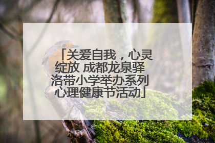 关爱自我，心灵绽放 成都龙泉驿洛带小学举办系列心理健康节活动