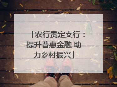 农行贵定支行：提升普惠金融 助力乡村振兴