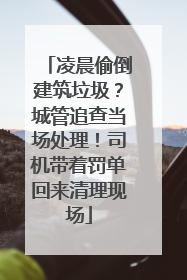 凌晨偷倒建筑垃圾？城管追查当场处理！司机带着罚单回来清理现场