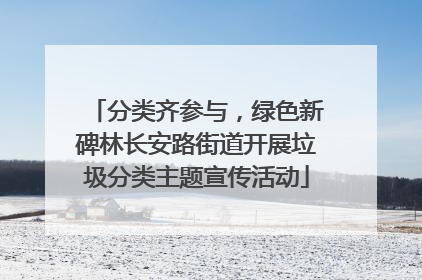 分类齐参与，绿色新碑林长安路街道开展垃圾分类主题宣传活动
