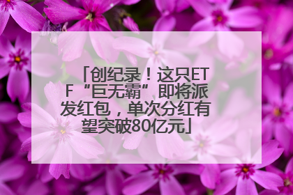 创纪录！这只ETF“巨无霸”即将派发红包，单次分红有望突破80亿元