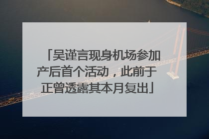 吴谨言现身机场参加产后首个活动，此前于正曾透露其本月复出