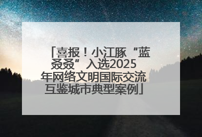 喜报！小江豚“蓝叒叒”入选2025年网络文明国际交流互鉴城市典型案例