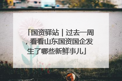 国资驿站｜过去一周，看看山东国资国企发生了哪些新鲜事儿