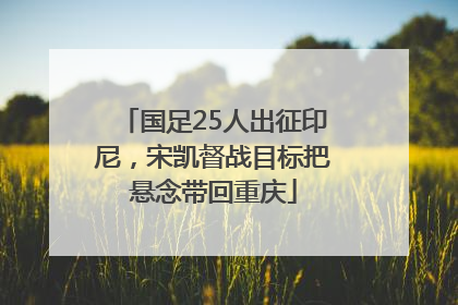 国足25人出征印尼，宋凯督战目标把悬念带回重庆