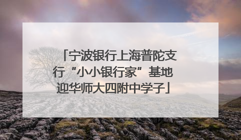 宁波银行上海普陀支行“小小银行家”基地迎华师大四附中学子