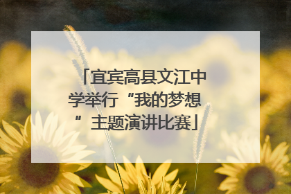 宜宾高县文江中学举行“我的梦想”主题演讲比赛