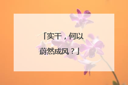 实干，何以蔚然成风？