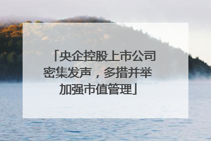 央企控股上市公司密集发声，多措并举加强市值管理