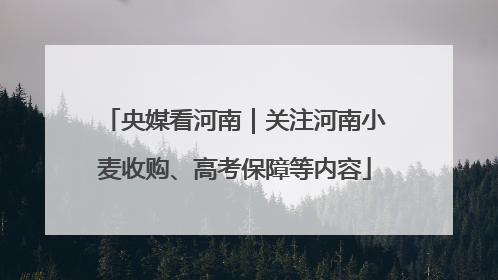 央媒看河南｜关注河南小麦收购、高考保障等内容