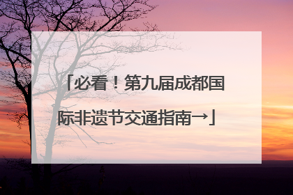 必看！第九届成都国际非遗节交通指南→