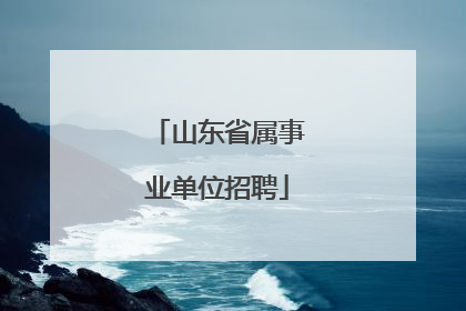 山东省属事业单位招聘