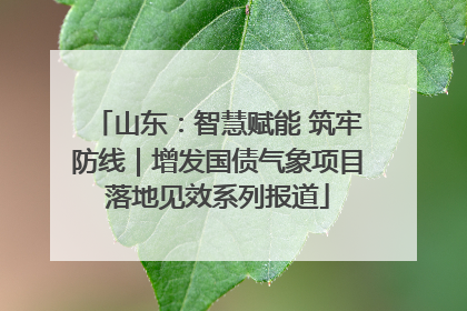 山东：智慧赋能 筑牢防线｜增发国债气象项目落地见效系列报道