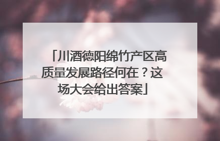 川酒德阳绵竹产区高质量发展路径何在？这场大会给出答案