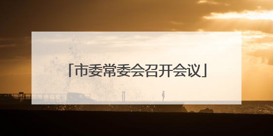 市委常委会召开会议