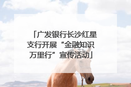 广发银行长沙红星支行开展“金融知识万里行”宣传活动