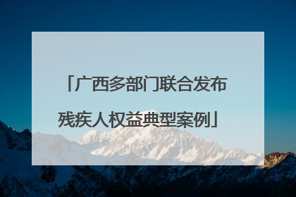 广西多部门联合发布残疾人权益典型案例