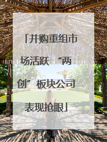 并购重组市场活跃 “两创”板块公司表现抢眼
