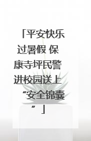平安快乐过暑假 保康寺坪民警进校园送上“安全锦囊”