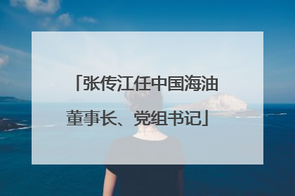 张传江任中国海油董事长、党组书记