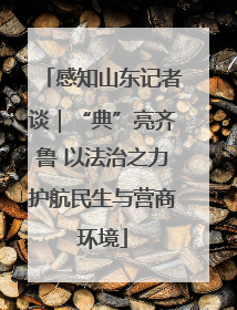 感知山东记者谈｜“典”亮齐鲁 以法治之力护航民生与营商环境