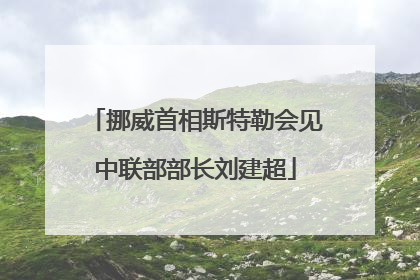 挪威首相斯特勒会见中联部部长刘建超