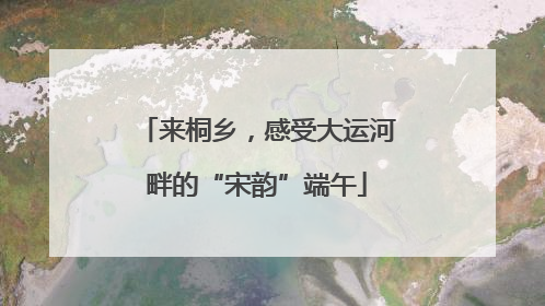 来桐乡，感受大运河畔的“宋韵”端午