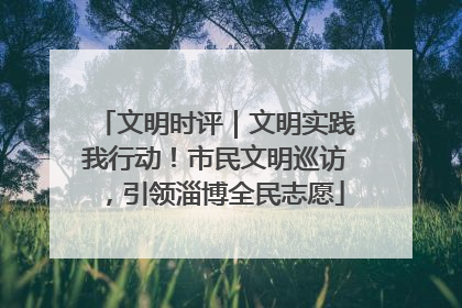 文明时评｜文明实践我行动！市民文明巡访，引领淄博全民志愿