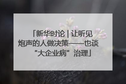 新华时论 | 让听见炮声的人做决策——也谈“大企业病”治理