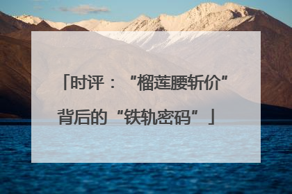 时评：“榴莲腰斩价”背后的“铁轨密码”