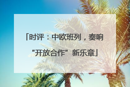 时评：中欧班列，奏响“开放合作”新乐章