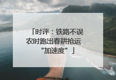 时评：铁路不误农时跑出春耕抢运“加速度”