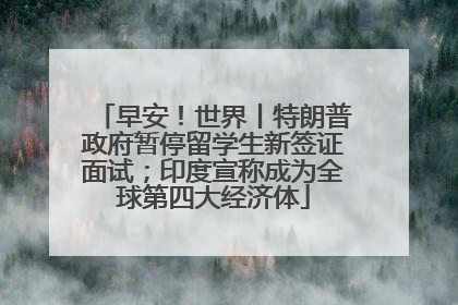 早安！世界丨特朗普政府暂停留学生新签证面试；印度宣称成为全球第四大经济体