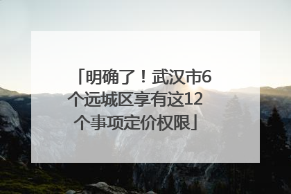 明确了！武汉市6个远城区享有这12个事项定价权限