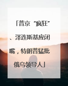 普京“疯狂”、泽连斯基应闭嘴，特朗普猛批俄乌领导人