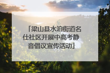 梁山县水泊街道名仕社区开展中高考静音倡议宣传活动