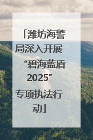 潍坊海警局深入开展“碧海蓝盾2025”专项执法行动