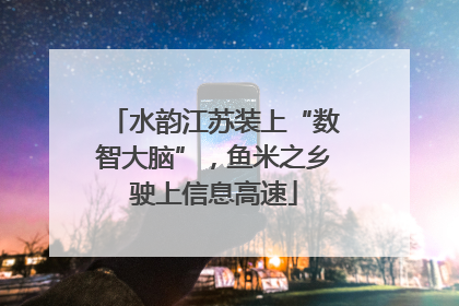 水韵江苏装上“数智大脑”，鱼米之乡驶上信息高速