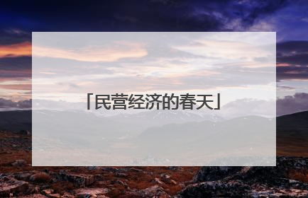 民营经济的春天