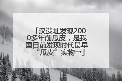 汉遗址发现2000多年前瓜皮，是我国目前发现时代最早“瓜皮”实物→