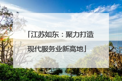 江苏如东：聚力打造现代服务业新高地