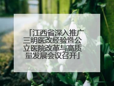 江西省深入推广三明医改经验暨公立医院改革与高质量发展会议召开