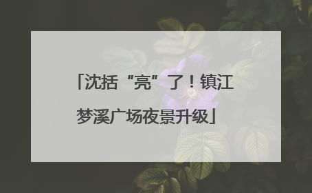 沈括“亮”了！镇江梦溪广场夜景升级