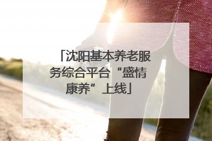 沈阳基本养老服务综合平台“盛情康养”上线