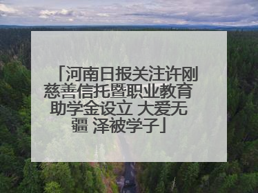 河南日报关注许刚慈善信托暨职业教育助学金设立 大爱无疆 泽被学子