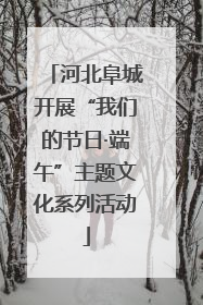 河北阜城开展“我们的节日·端午”主题文化系列活动