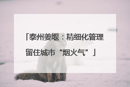 泰州姜堰：精细化管理留住城市“烟火气”
