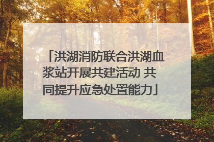 洪湖消防联合洪湖血浆站开展共建活动 共同提升应急处置能力