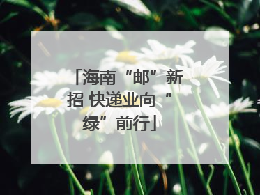 海南“邮”新招 快递业向“绿”前行