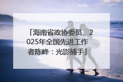 海南省政协委员、2025年全国先进工作者陈峰：光影捕手